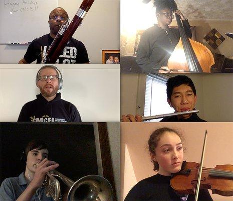 Our music ensembles perform virtual concerts