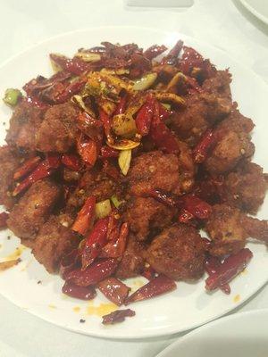 Spicy crispy pork spareribs