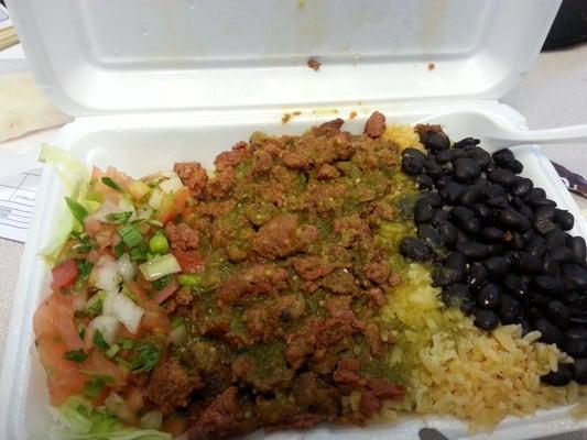 Salad, rice & beans with chorizo :)