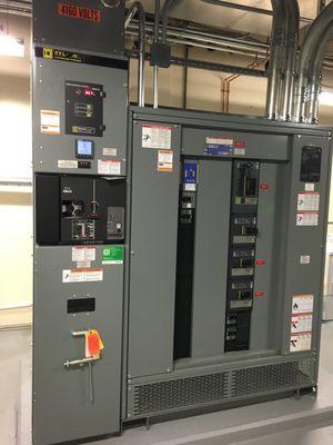 Indoor small profile substation.