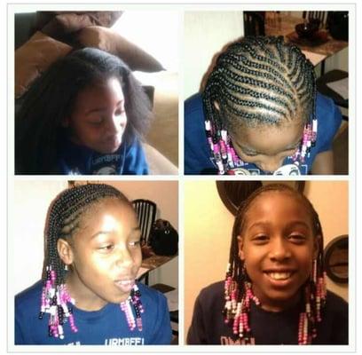 Cornrows with beads