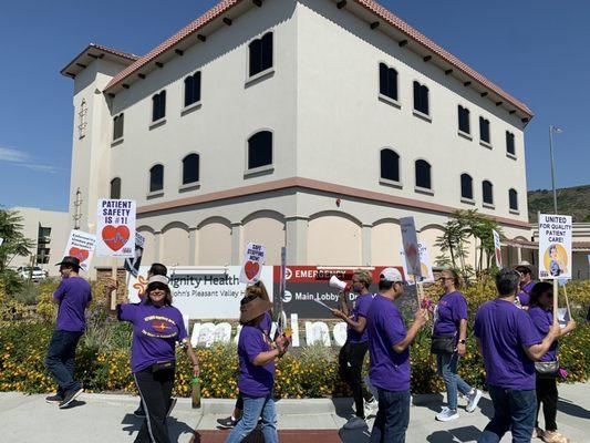 Dignity healthcare. Human Kindness? These are your nurses supporting safety and safe staffing for you, the patients.