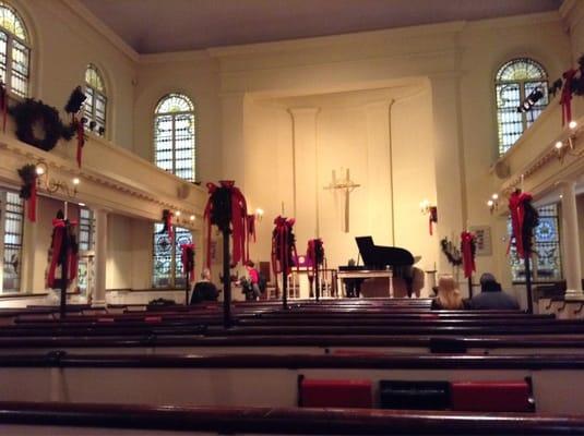 Inside the church after service.