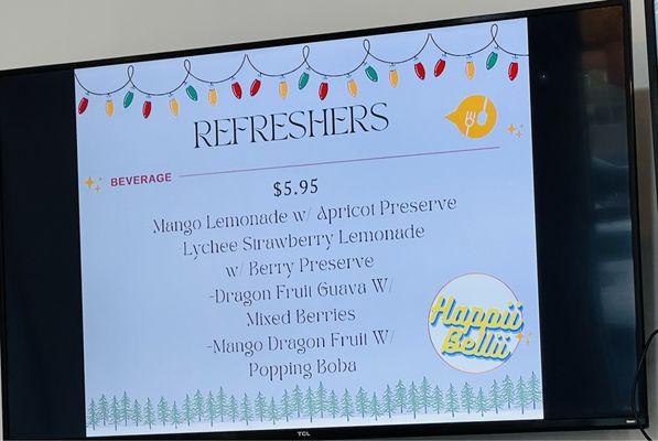 Refreshers menu