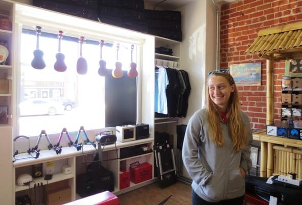 My daughter checking out the store. They have t-shirts, too!