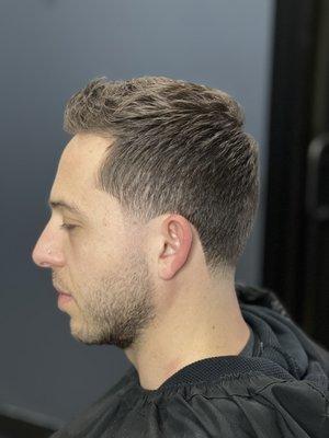 Taper side and back. texture on top