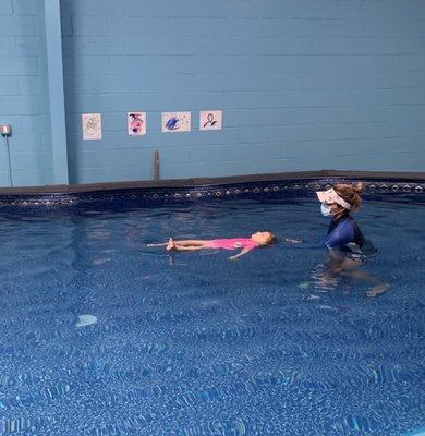 Coach Audrey making sure my daughter's technique is perfect in her beautiful Kaneohe facility.