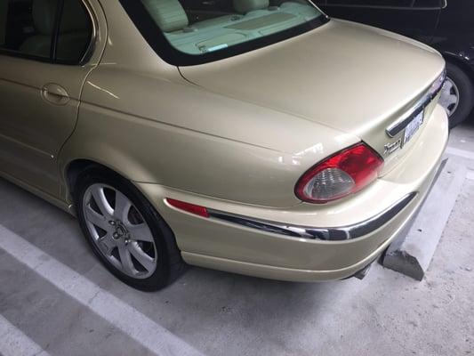 New bumper installed.  This area was ripped.  I provided the new bumper, the chrome trim and the marker light.