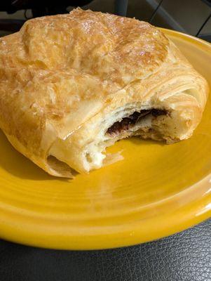 chocolate croissant. warmed up in the microwave for 20 seconds- delicious!