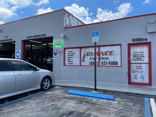 Front of auto shop