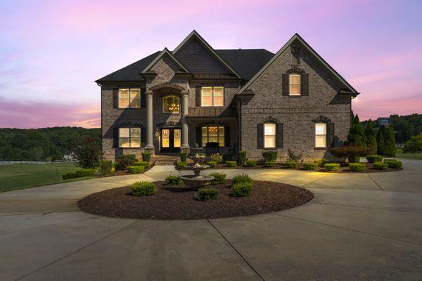 Exterior real estate photography can be edited from day to dusk twilight