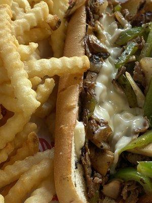 Beef Philly & Crinkle Fries!