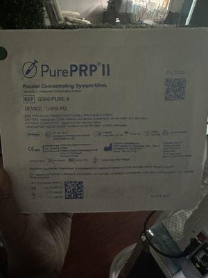 All infusion and PRP supplies are sterile and individually packaged.