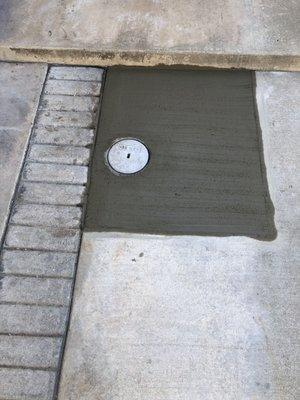 Replaced the concrete and added concrete access box