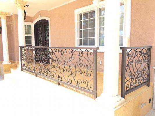 Hammered finish brown hand rail