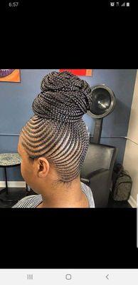 Cornrows updo