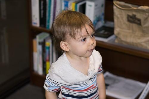 Carson before his first ever haircut at Golden Gate Hair with Nancy