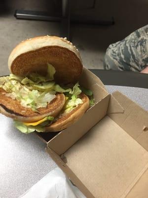 They forgot something in this Big Mac.