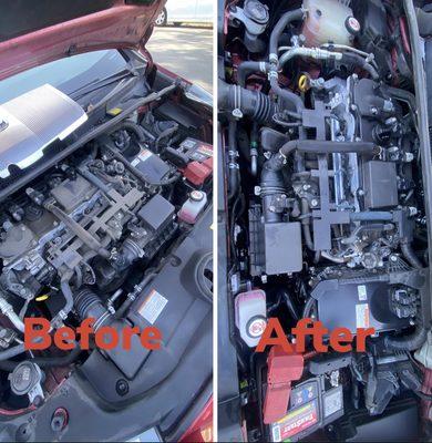 Engine bay steam cleaning available.