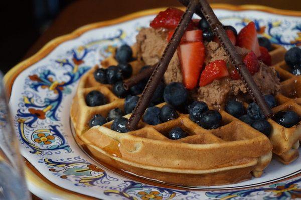 Fresh berry waffle