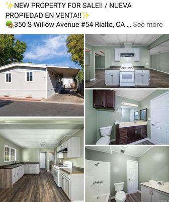 350 S Willow Avenue #54 Rialto, CA 92376
Price $159,000
3 Bed / Recamaras 
2 Bath / Baños
1,488 SqFt 
3,000 SqFt Lot