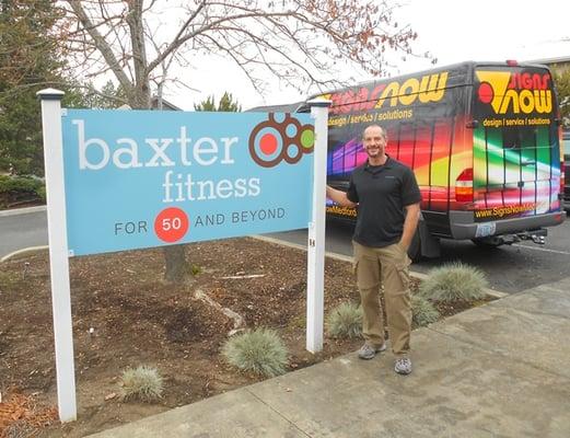 Baxter Fitness Updated the existing post and panel sign.