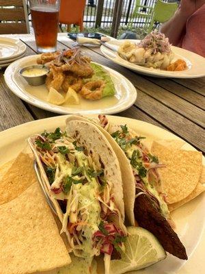 Blackened Fish Taco Ceviche de Pescado Fish Ceviche Chicharron