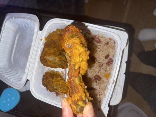 Old Fried Chicken in edible..nasty flavor