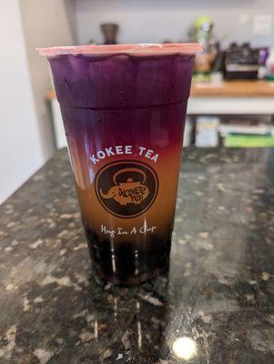 My wife's Butterfly Pea with Honey Boba