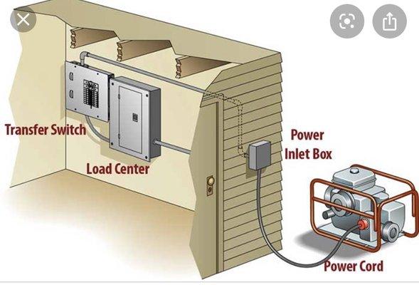 Whole house portable generator with manual transfer switch