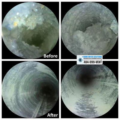 Dryer Vent Cleaning -Before & After