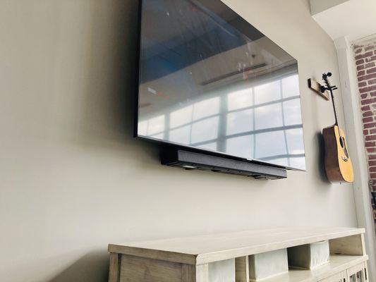 Tv and sound bar mounting + in-wall cord concealment