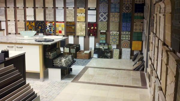 This is only one corner of our showroom! Come by and see all the tile we have.