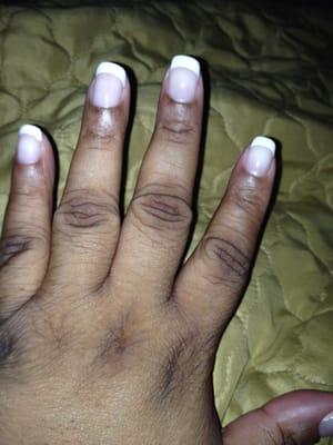 My nails with gel French manicure polish.