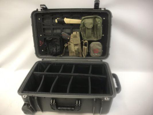 Rigid MOLLE panel systems for cases, backpacks and vehicles.