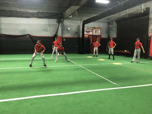 12U Base running drills