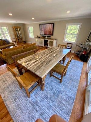 Custom made Farmhouse Table! Material: Fantasy