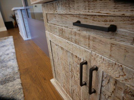 White Wash Reclaimed Wood Cabinets