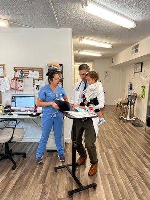 Dr. Brian Ostick and Paula hard at work!