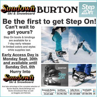 Burton Step On Pre-Season Sale for 1 Week Only! Now the chance to get your Step On System before the November release Date!