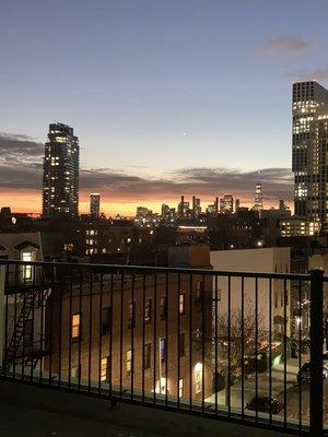 Greenpoint waterfront sunset from the new roofdeck