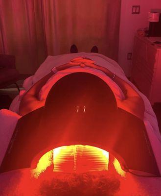 LED Light Therapy paired with a Hydrafacial.