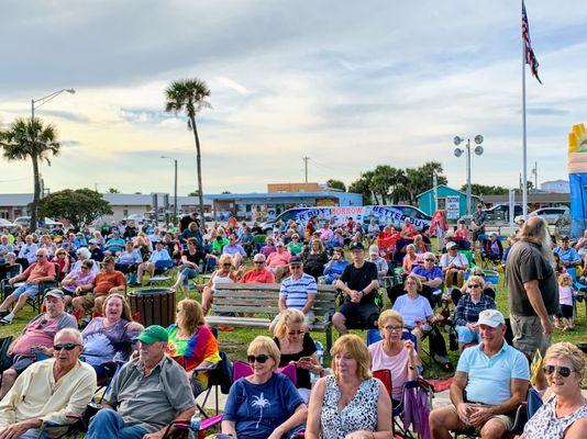 The crowd at our last FIRST FRIDAY in Flagler Beach, FL