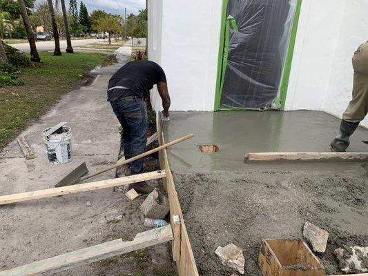 New concrete porch