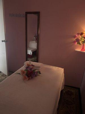 Inside massage rooms