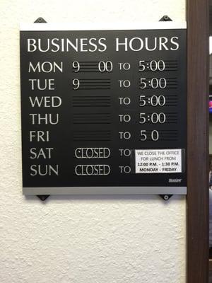 Business hours