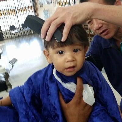 My Son getting his first haircut