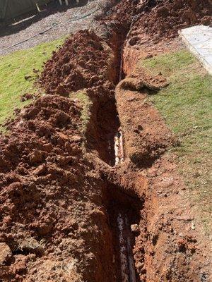 Had to dig up completely sodded lawn because they did not know the county inspector would need to see the underground pipes