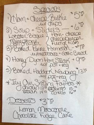 menu tuesday specials