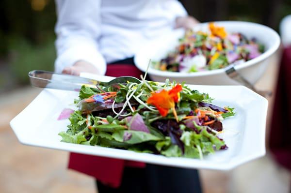 Mixed Spring Greens with Champagne Vinaigrette (Wedding, July 2011)